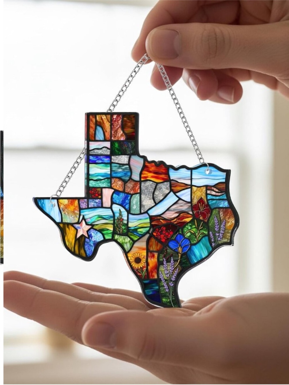 Acrylic Texas Suncatcher Lone Star State Ornament Hanging New - Picture 3 of 4